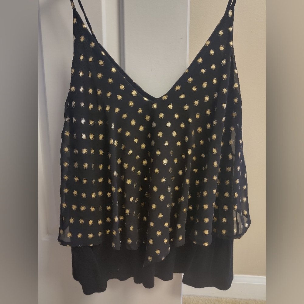 Sparkle and Fade XS Black and Gold Tank